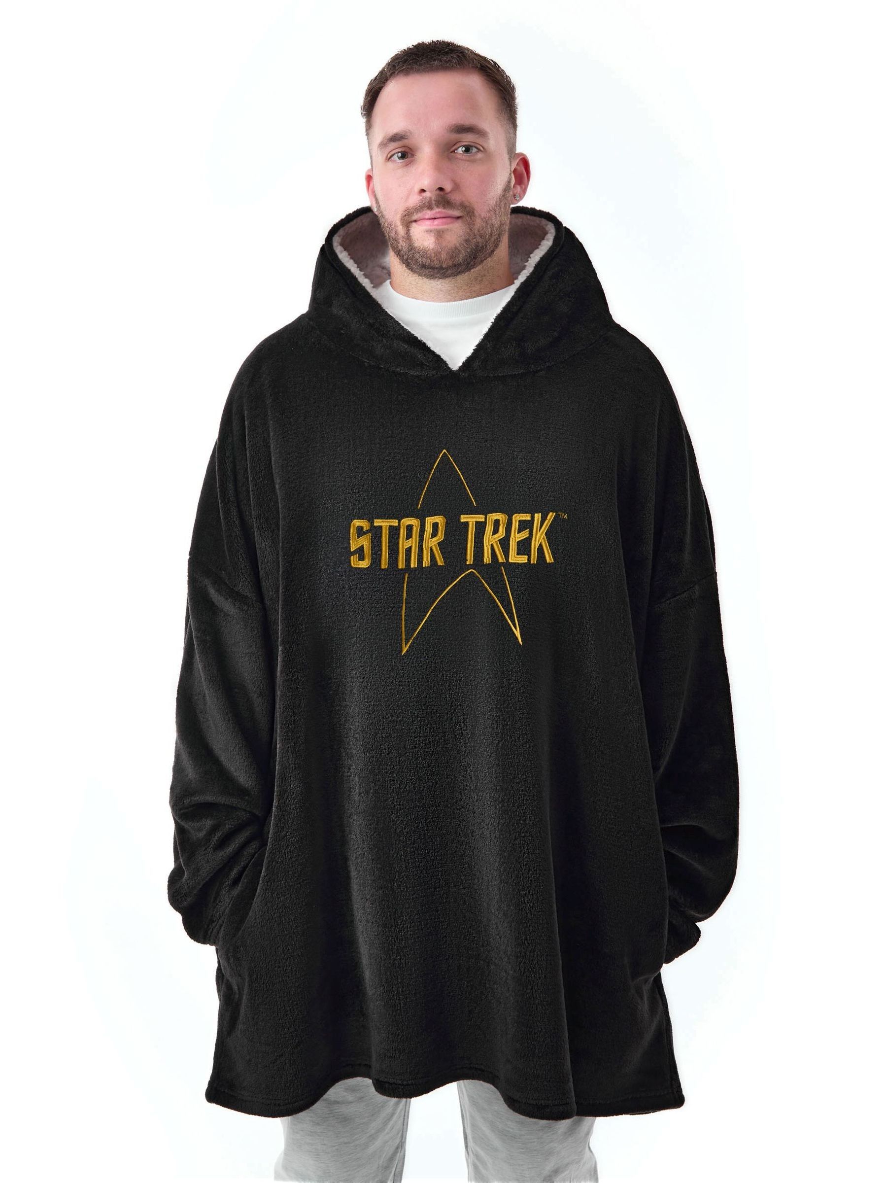 Star Trek Blanket Hoodie | Unisex Black | Official Merch - Image 4
