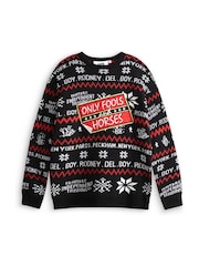 Vanilla Underground Black Only Fools And Horses Snowflake Christmas Jumper - Image 1 of 6