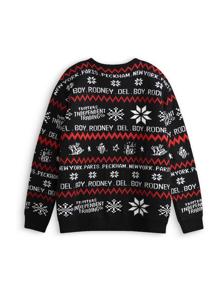 Vanilla Underground Black Only Fools And Horses Snowflake Christmas Jumper - Image 2 of 6