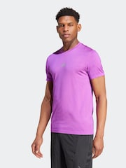 adidas Purple Gym+ Training Seamless T-Shirt - Image 1 of 6