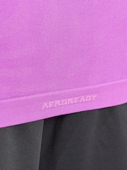 adidas Purple Gym+ Training Seamless T-Shirt - Image 2 of 6