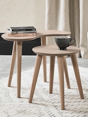 Bentley Designs Natural Dansk Oak Nest Of Tables - Image 1 of 3