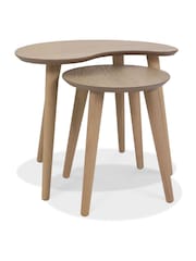 Bentley Designs Natural Dansk Oak Nest Of Tables - Image 2 of 3