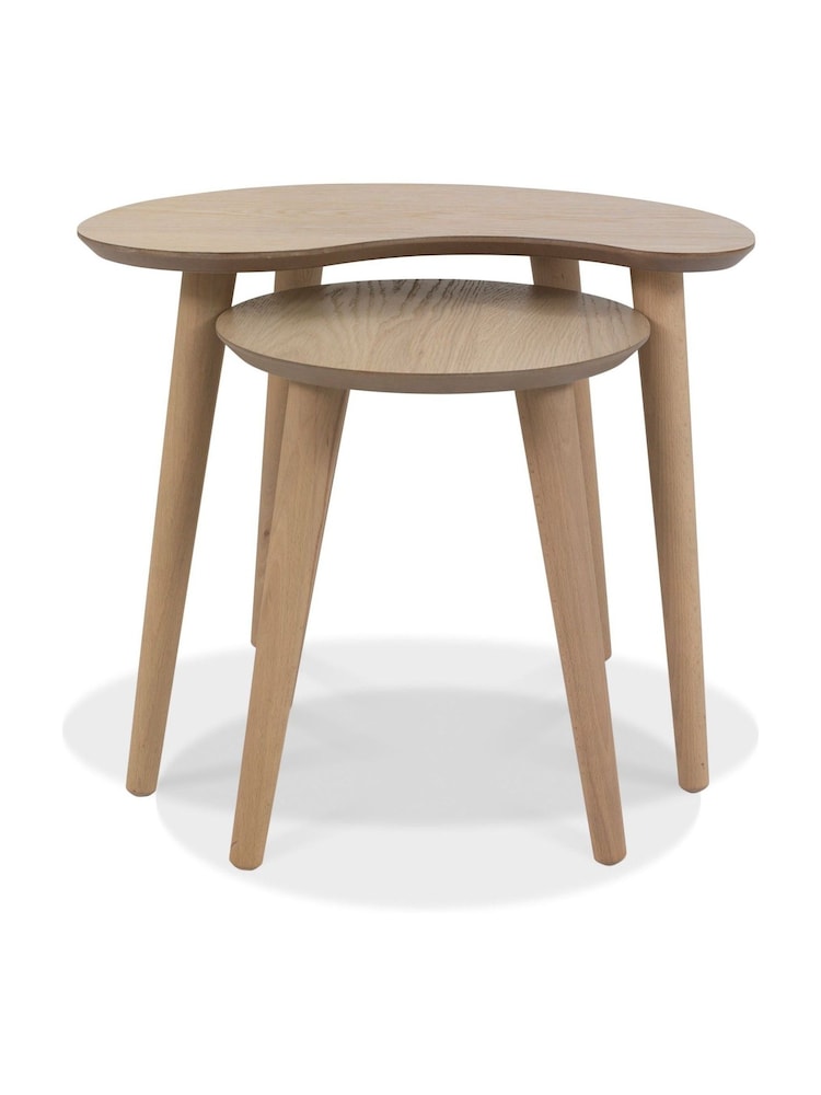 Bentley Designs Natural Dansk Oak Nest Of Tables - Image 3 of 3