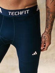 adidas Blue TECHFIT Compression Training Short Tights - Image 3 of 5