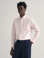 GANT Pink Regular Fit Classic Oxford Logo 100% Cotton Shirt - Image 1 of 5