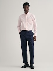 GANT Pink Regular Fit Classic Oxford Logo 100% Cotton Shirt - Image 3 of 5