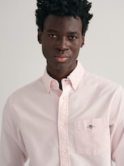 GANT Pink Regular Fit Classic Oxford Logo 100% Cotton Shirt - Image 4 of 5