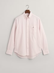 GANT Pink Regular Fit Classic Oxford Logo 100% Cotton Shirt - Image 5 of 5