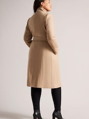 Ted Baker Brown Rose Midi Length Belted Wool Wrap Coat - Image 2 of 6