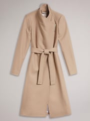 Ted Baker Brown Rose Midi Length Belted Wool Wrap Coat - Image 5 of 6