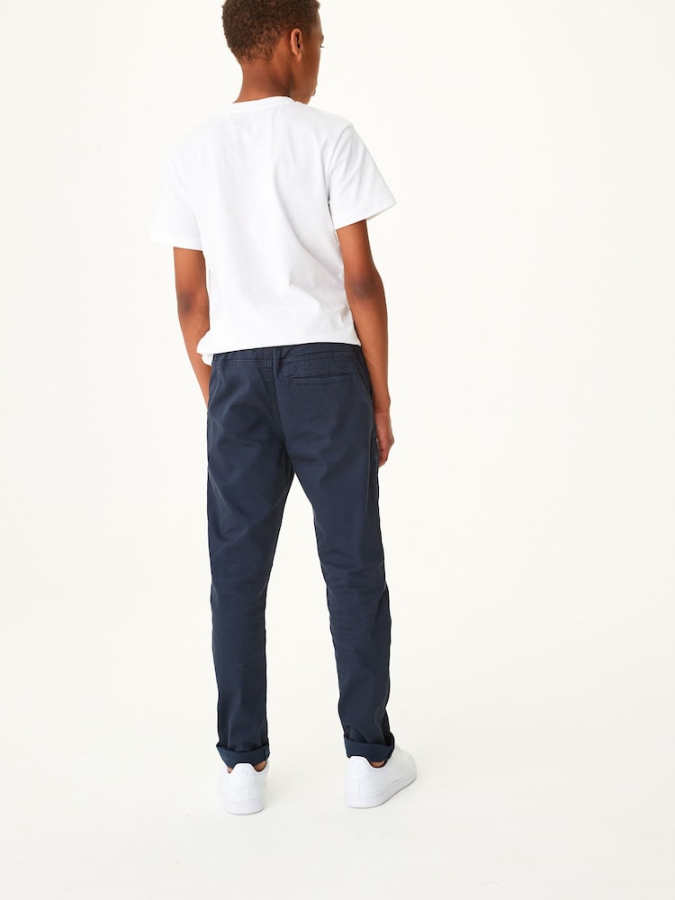 Donkerblauw - Broek met geribde elastische taille (3-16 jr) - Image 3 of 7