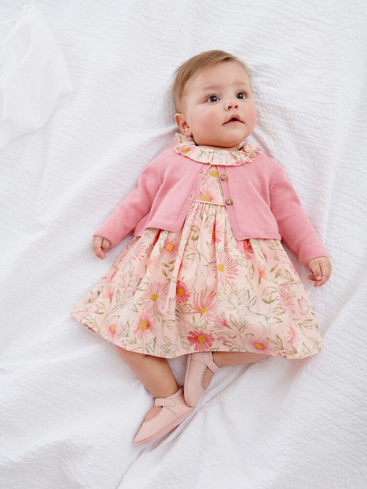 Pink Baby Prom Dress And Cardigan Set (0mths-2yrs) - Image 1 of 5