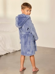 Chelsea Peers Blue Kids Fleece Hooded Dressing Gown - Image 4 of 6