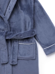 Chelsea Peers Blue Kids Fleece Hooded Dressing Gown - Image 6 of 6