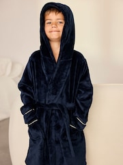 Chelsea Peers Blue Kids Fleece Hooded Dressing Gown - Image 2 of 7