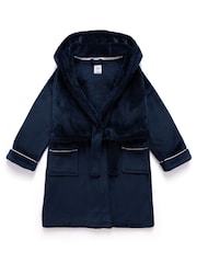 Chelsea Peers Blue Kids Fleece Hooded Dressing Gown - Image 6 of 7