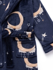 Chelsea Peers Blue Kids Fleece Lunar Print Dressing Gown - Image 2 of 2