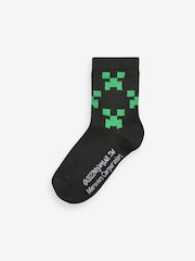 Minecraft Creeper License Character 5 Pack Cotton Rich Socks - Image 3 of 6