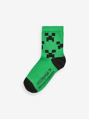 Minecraft Creeper License Character 5 Pack Cotton Rich Socks - Image 5 of 6