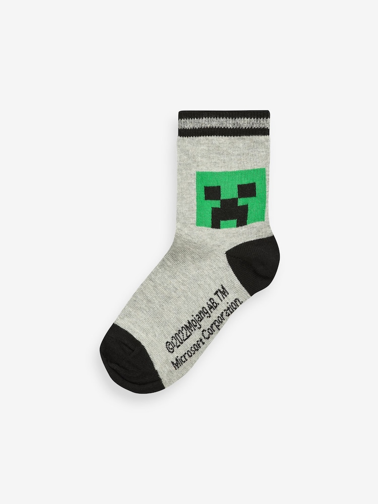 Minecraft Creeper License Character 5 Pack Cotton Rich Socks - Image 6 of 6