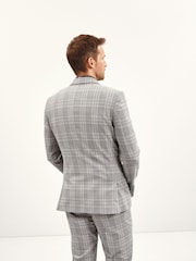 Grey Slim Check Suit Jacket - Image 3 of 12