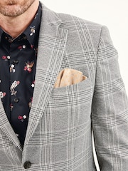 Grey Slim Check Suit Jacket - Image 4 of 12