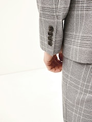 Grey Slim Check Suit Jacket - Image 6 of 12