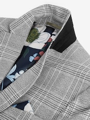 Grey Slim Check Suit Jacket - Image 8 of 12