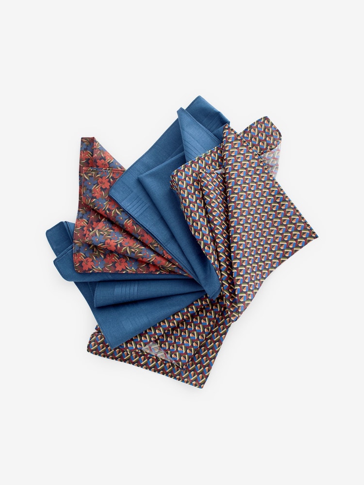 Multi Geo Floral Handkerchiefs 5 Pack - Image 2 of 2