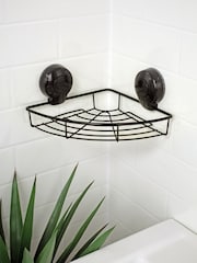 Showerdrape Black Suctionloc Corner Wall Mounted Basket - Image 1 of 4