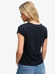 Superdry Blue Notch Neck Graphic T-Shirt - Image 3 of 4