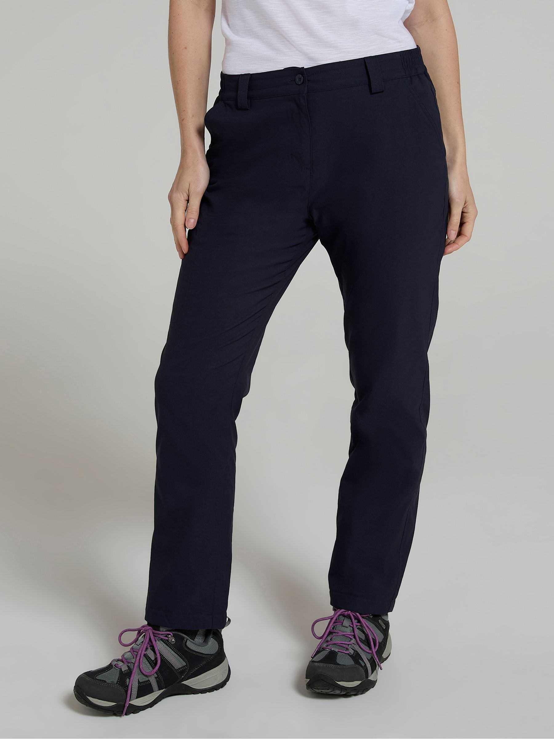 Mountain Warehouse Women's Navy 'Winter Hiker' Lightweight Stretchy Quick Dry Multi Pocket Trousers In | Size: 18 - Image 1