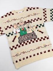 Vanilla Underground Wallace And Gromit Season Greetings Christmas Jumper - 6এর মধ্যে 3 ছবি