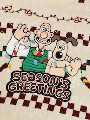 Vanilla Underground Wallace And Gromit Season Greetings Christmas Jumper - 6এর মধ্যে 4 ছবি