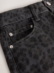 Grey Leopard Mid Rise Relaxed Barrel Jeans - Image 7 of 8