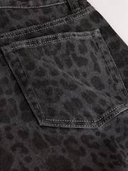 Grey Leopard Mid Rise Relaxed Barrel Jeans - Image 8 of 8