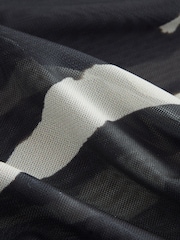 Zebra Print Ruched Long Sleeved Mesh Top - Image 2 of 3