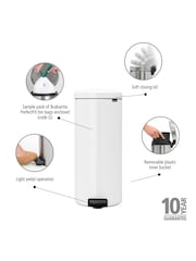 Brabantia White NewIcon 30L Pedal Bin - Image 6 of 6
