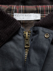 Celtic & Co. Blue Grown On Sleeve Waxed Jacket - Image 8 of 10