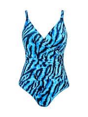 Seaspray Blue Long Length Madagascar Mock Wrap Tummy Control Swimsuit - Image 6 of 6