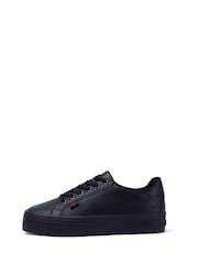 Kickers Black Leather Womens Tovni Stack Leather Trainers - Image 1 of 17