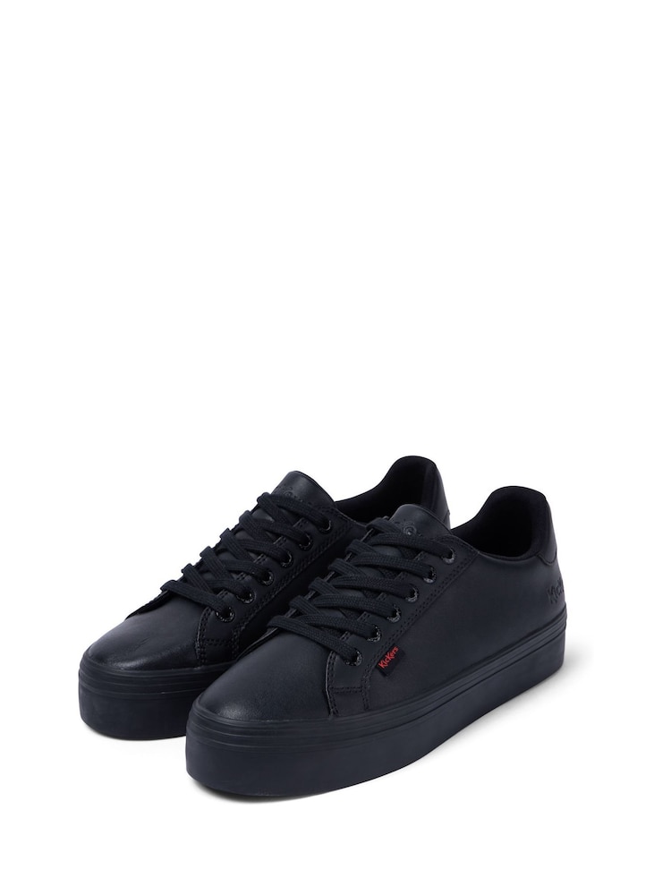 Kickers Tovni Lacer Vegan – Sneaker Unisex In Sintetico Nero, Sportive Ed Ecologiche
