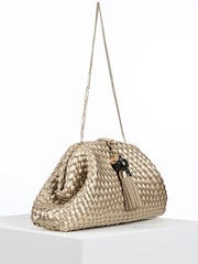 Luella Grey Gold Indigo Oversized Clutch - Image 5 of 6