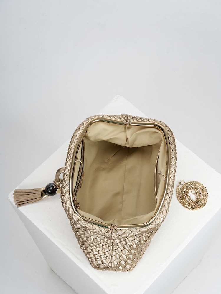 Luella Grey Gold Indigo Oversized Clutch - Image 6 of 6 Luella Grey Gold Indigo Oversized Clutch - Image 6 of 6