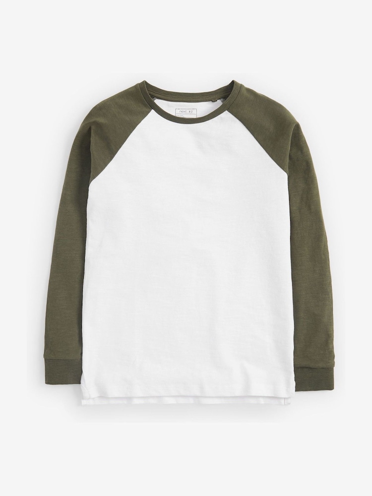 Buy Khaki Green Camo Raglan T-Shirts Pack (3-16yrs) from the