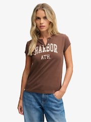 Superdry Brown Notch Neck Graphic T-Shirt - Image 1 of 5