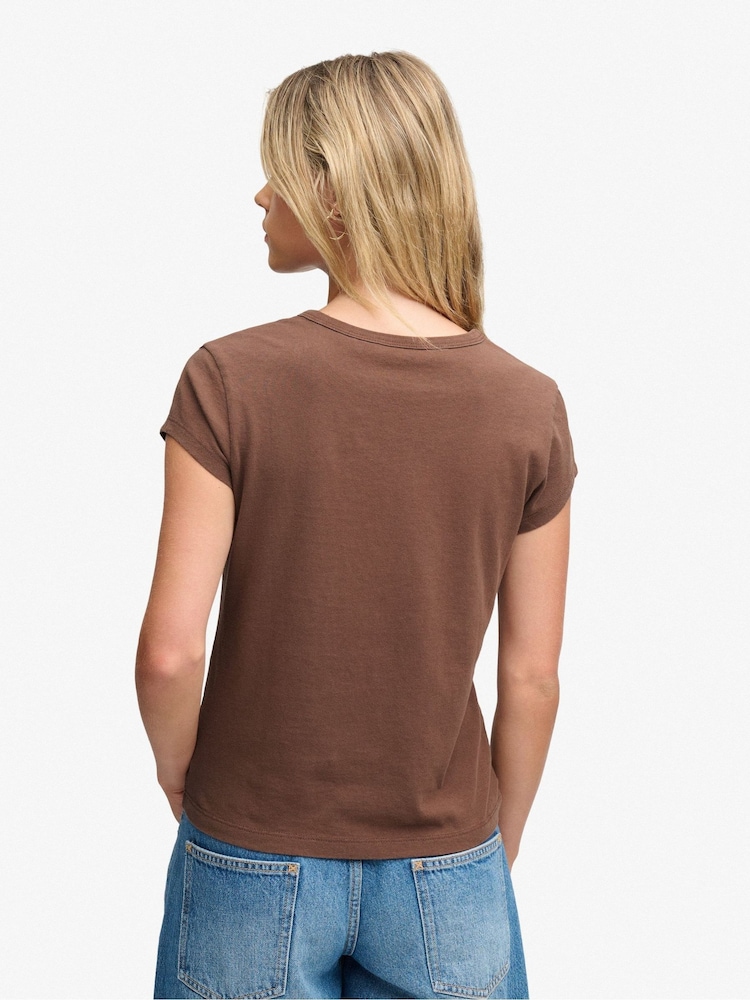 Superdry Brown Notch Neck Graphic T-Shirt - Image 2 of 5
