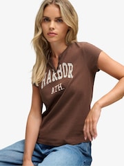 Superdry Brown Notch Neck Graphic T-Shirt - Image 4 of 5