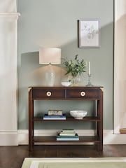 Laura Ashley Dark Chestnut Balmoral 2 Drawer Console Table - Image 1 of 7